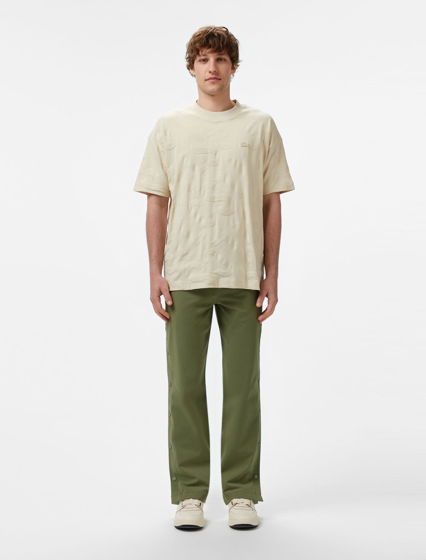 Lacoste Erkek Bisiklet Yaka Desenli Bej T-Shirt Lacoste Erkek Bisiklet Yaka Desenli Bej T-Shirt