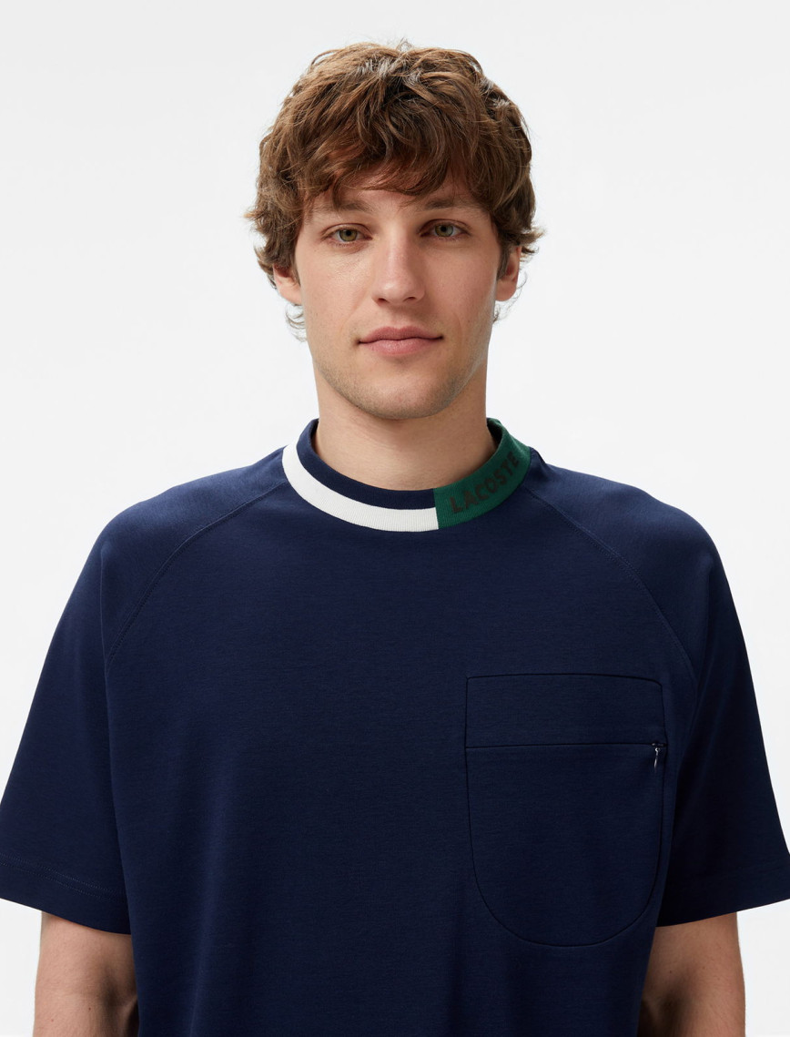 Lacoste Erkek Bisiklet Yaka Lacivert Cepli T-Shirt Lacoste Erkek Bisiklet Yaka Lacivert Cepli T-Shirt