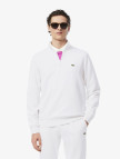 Lacoste Erkek Classic Fit Yarım Fermuarlı Beyaz Sweatshirt
