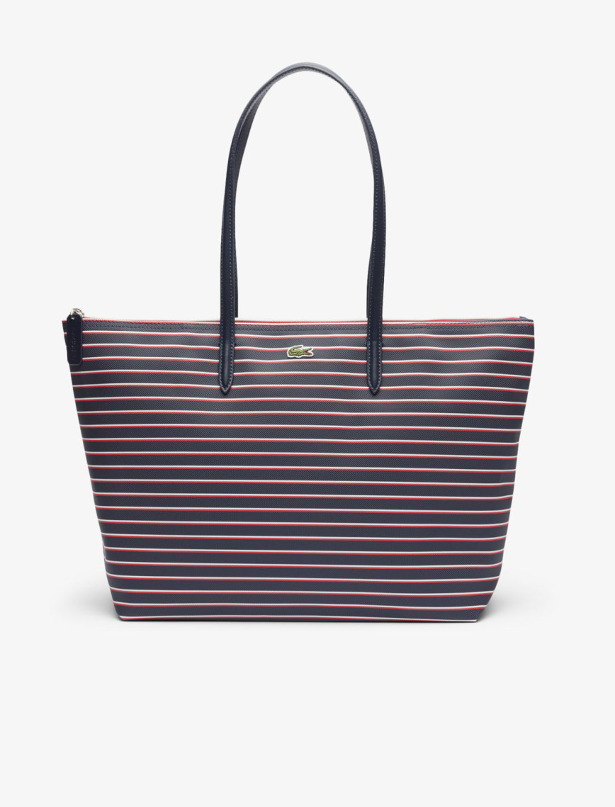 Lacoste Large L.12.12 Kadın Çizgili Siyah Omuz Çantası Lacoste Large L.12.12 Kadın Çizgili Siyah Omuz Çantası