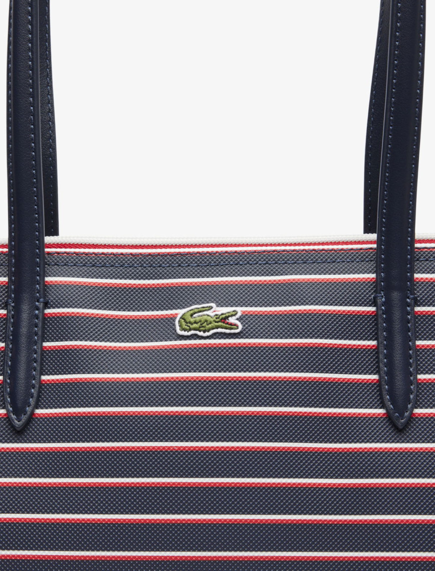 Lacoste Large L.12.12 Kadın Çizgili Siyah Omuz Çantası Lacoste Large L.12.12 Kadın Çizgili Siyah Omuz Çantası