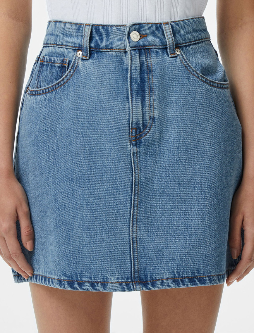 Lacoste Kadın Regular Fit Mavi Etek