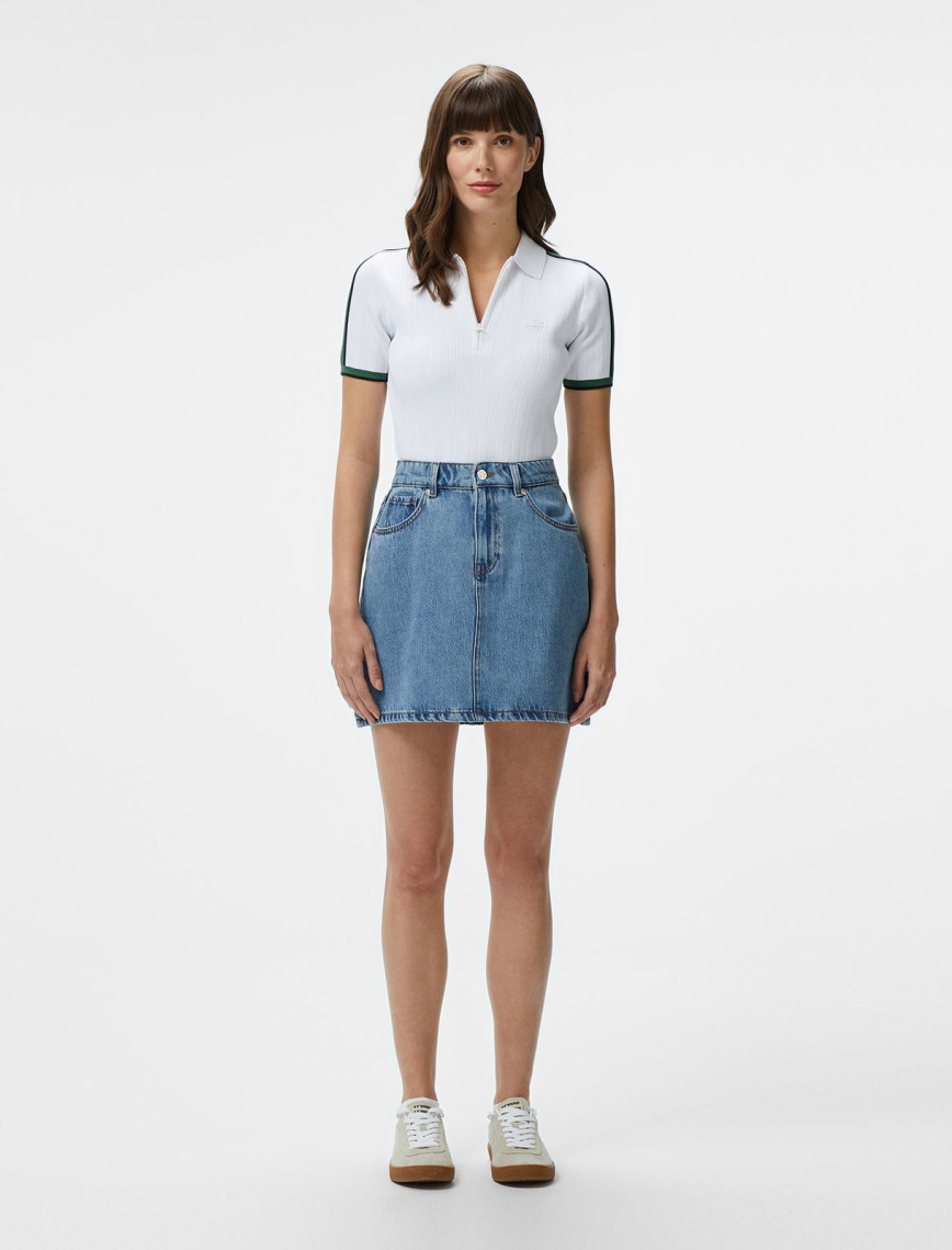 Lacoste Kadın Regular Fit Mavi Etek