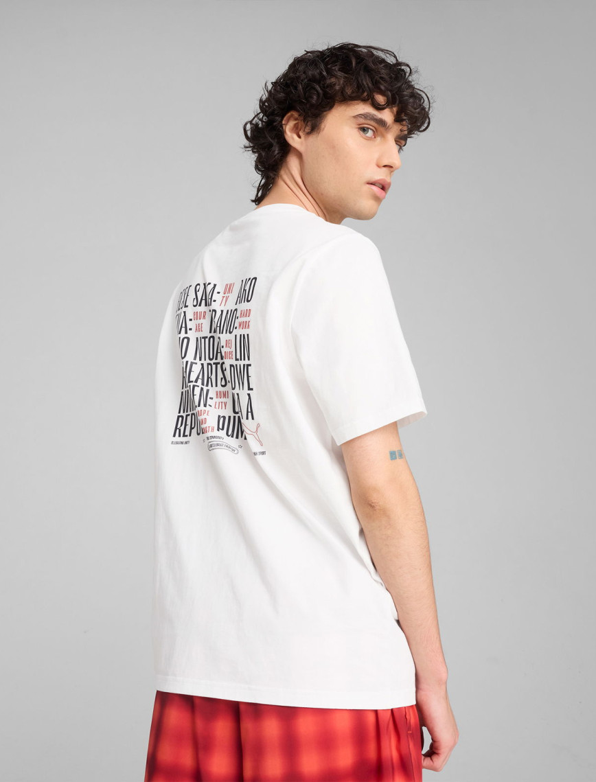 Puma Road to Unity Values Graphic Erkek Beyaz T-Shirt Puma Road to Unity Values Graphic Erkek Beyaz T-Shirt