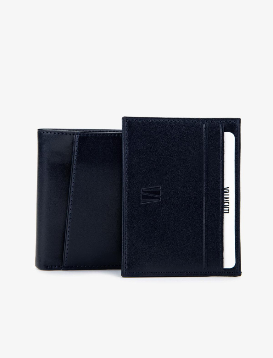 Valmenti Erkek Hakiki Deri Lacivert Cüzdan Cuzdan