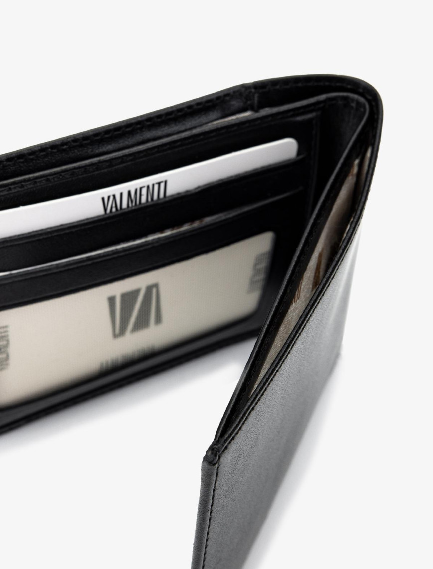 Valmenti Erkek Hakiki Deri Siyah Deri Cüzdan Cuzdan