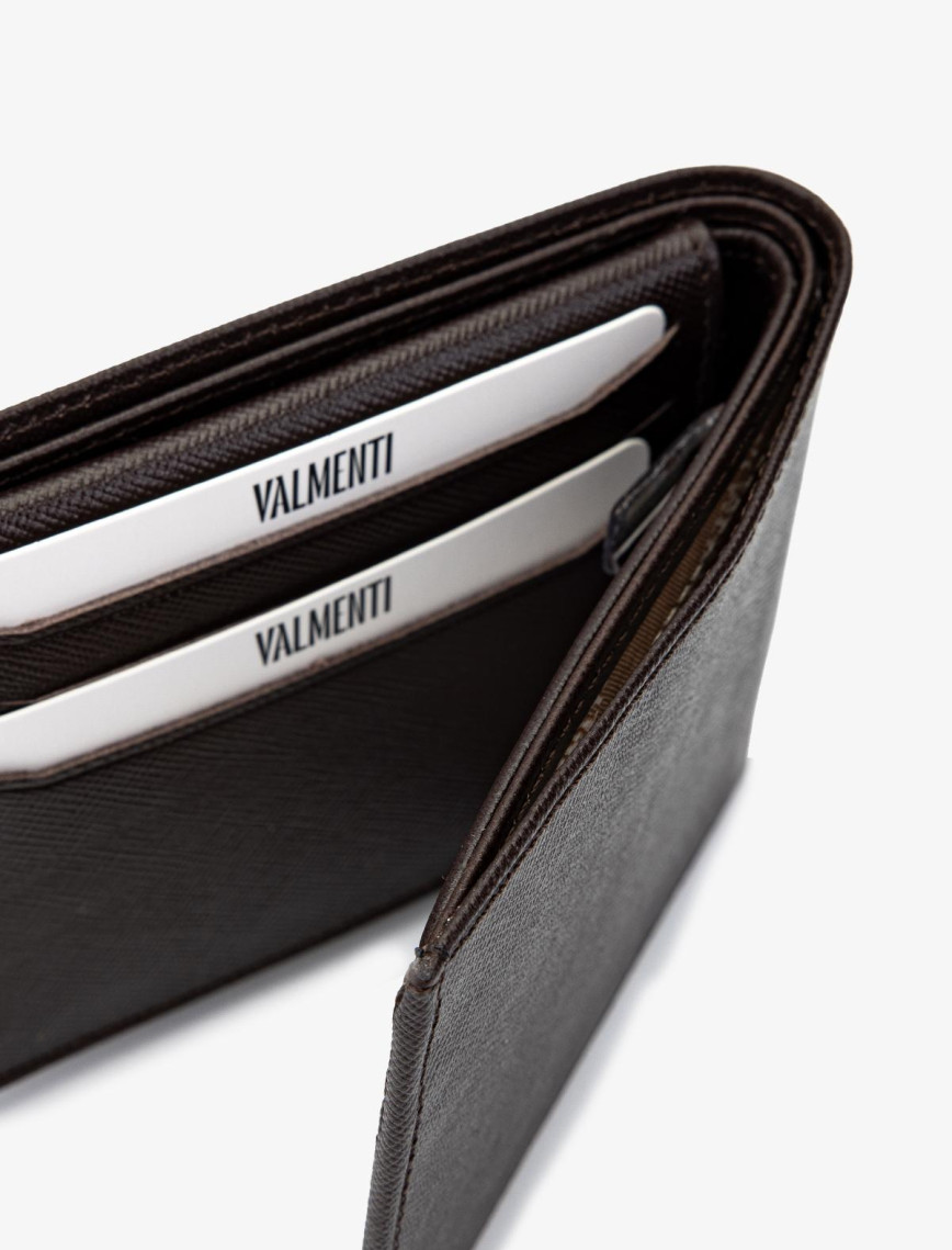 Valmenti Erkek Hakiki Deri Kahverengi Cüzdan Cuzdan