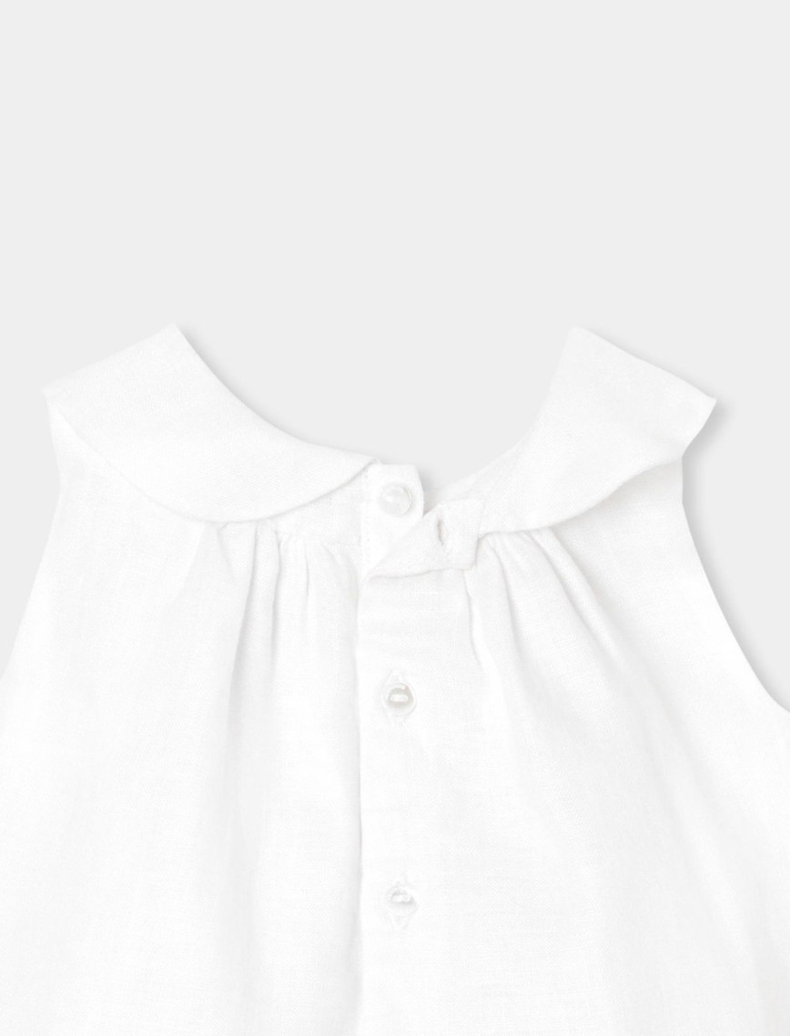 Jacadi Paris Yenidoğan Kız Bebek Keten Kısa Tulum Jacadi Paris Yenidoğan Kız Bebek Keten Kısa Tulum