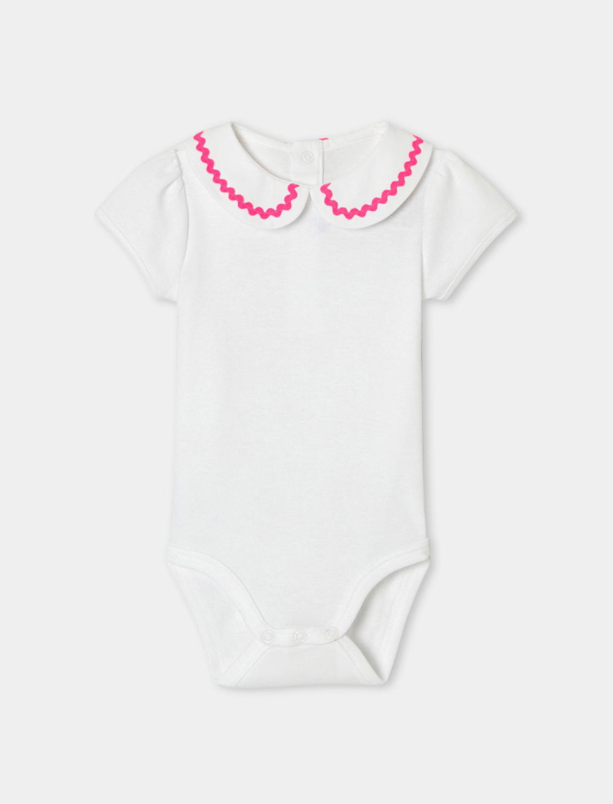 Jacadi Paris Kız Bebek Kroketli Peter Pan Yaka Kısa Kollu Body Jacadi Paris Kız Bebek Kroketli Peter Pan Yaka Kısa Kollu Body