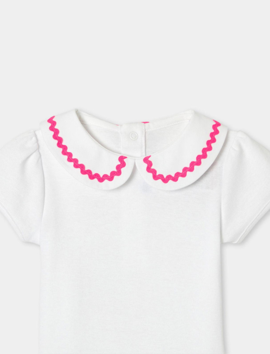 Jacadi Paris Kız Bebek Kroketli Peter Pan Yaka Kısa Kollu Body Jacadi Paris Kız Bebek Kroketli Peter Pan Yaka Kısa Kollu Body