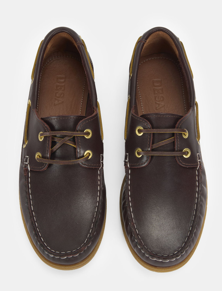 Erkek Kahve Deri Tekne Günlük Ayakkabı Erkek Kahve Deri Tekne Günlük Ayakkabı
