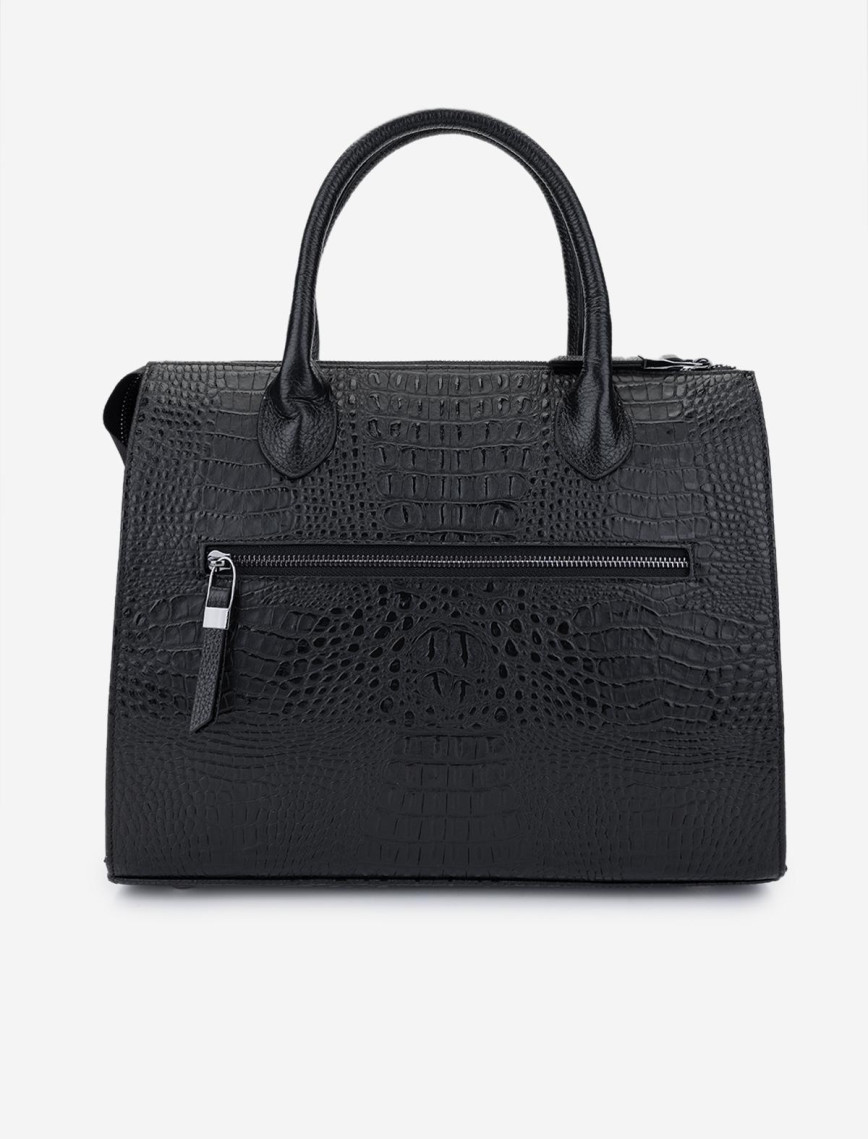 Valmenti Kadın Hakiki Deri Siyah Kroko Kol Çantası Valmenti Kadın Hakiki Deri Siyah Kroko Kol Çantası