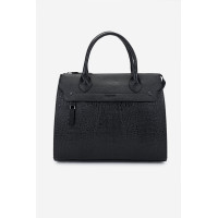 Valmenti Kadın Hakiki Deri Siyah Kroko Kol Çantası