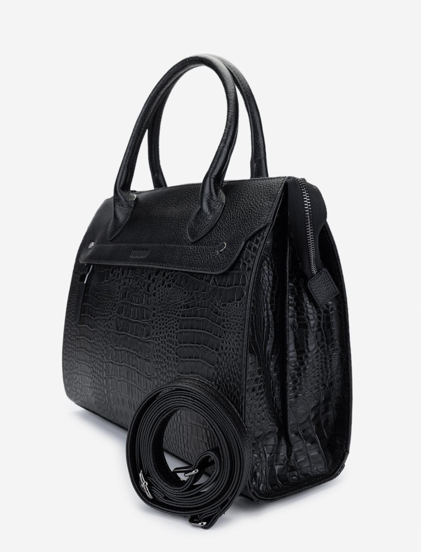 Valmenti Kadın Hakiki Deri Siyah Kroko Kol Çantası Valmenti Kadın Hakiki Deri Siyah Kroko Kol Çantası