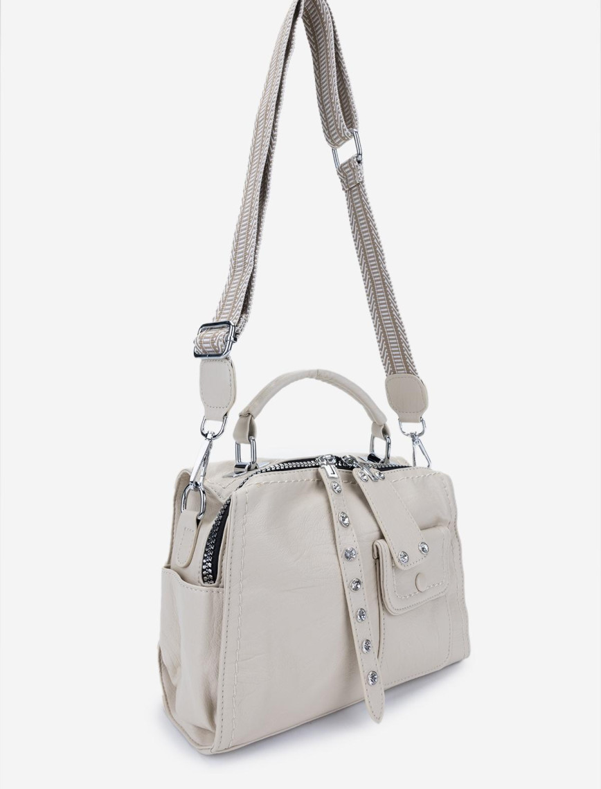 Valmenti Kadın Vegan Bej Omuz Çanta