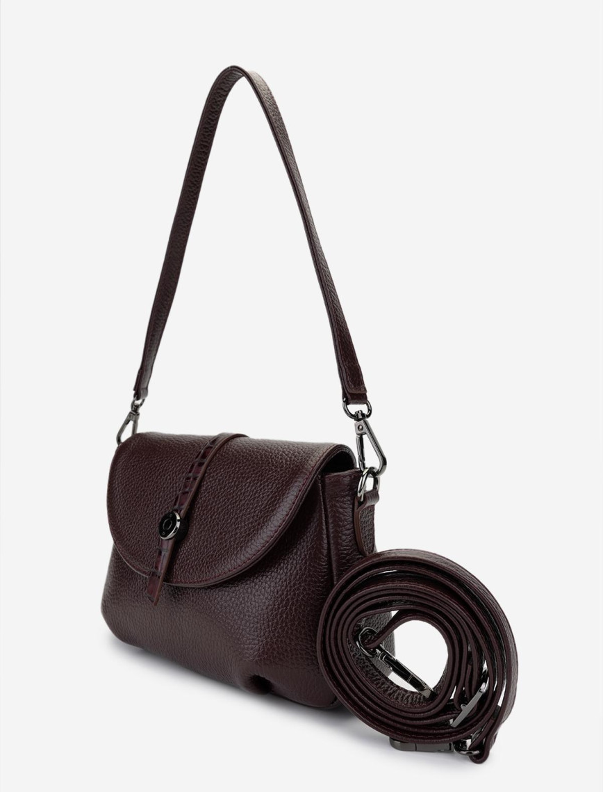 Valmenti Kadın Hakiki Deri Bordo Kol Çantası