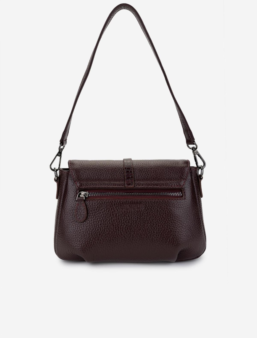 Valmenti Kadın Hakiki Deri Bordo Kol Çantası