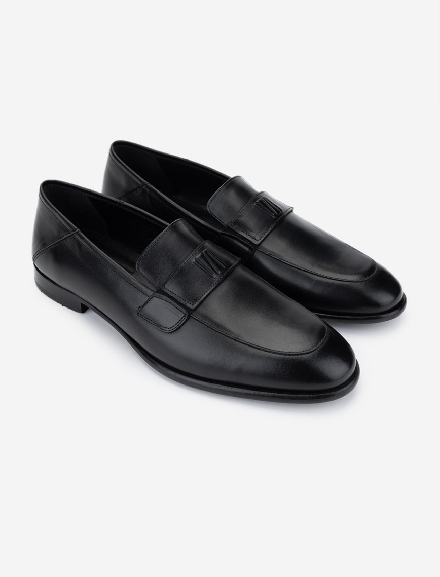 Valmenti Erkek Hakiki Deri Siyah Analin Klasik Ayakkabı