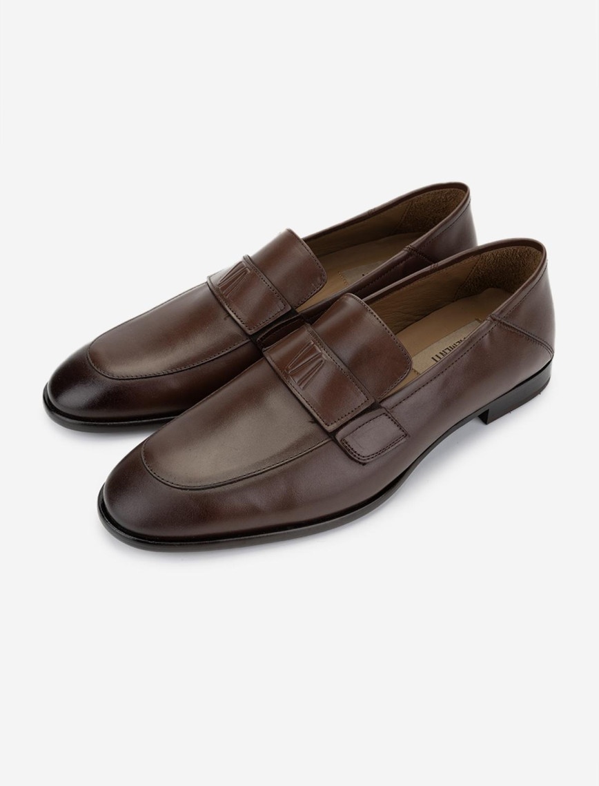 Valmenti Erkek Hakiki Deri Kahverengi Klasik Ayakkabı