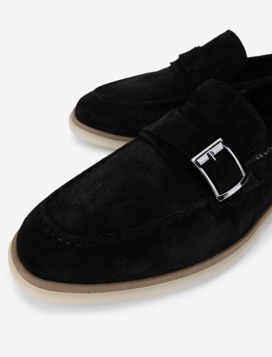 Valmenti Erkek Hakiki Deri Siyah Süet Loafer Ayakkabı Valmenti Erkek Hakiki Deri Siyah Süet Loafer Ayakkabı