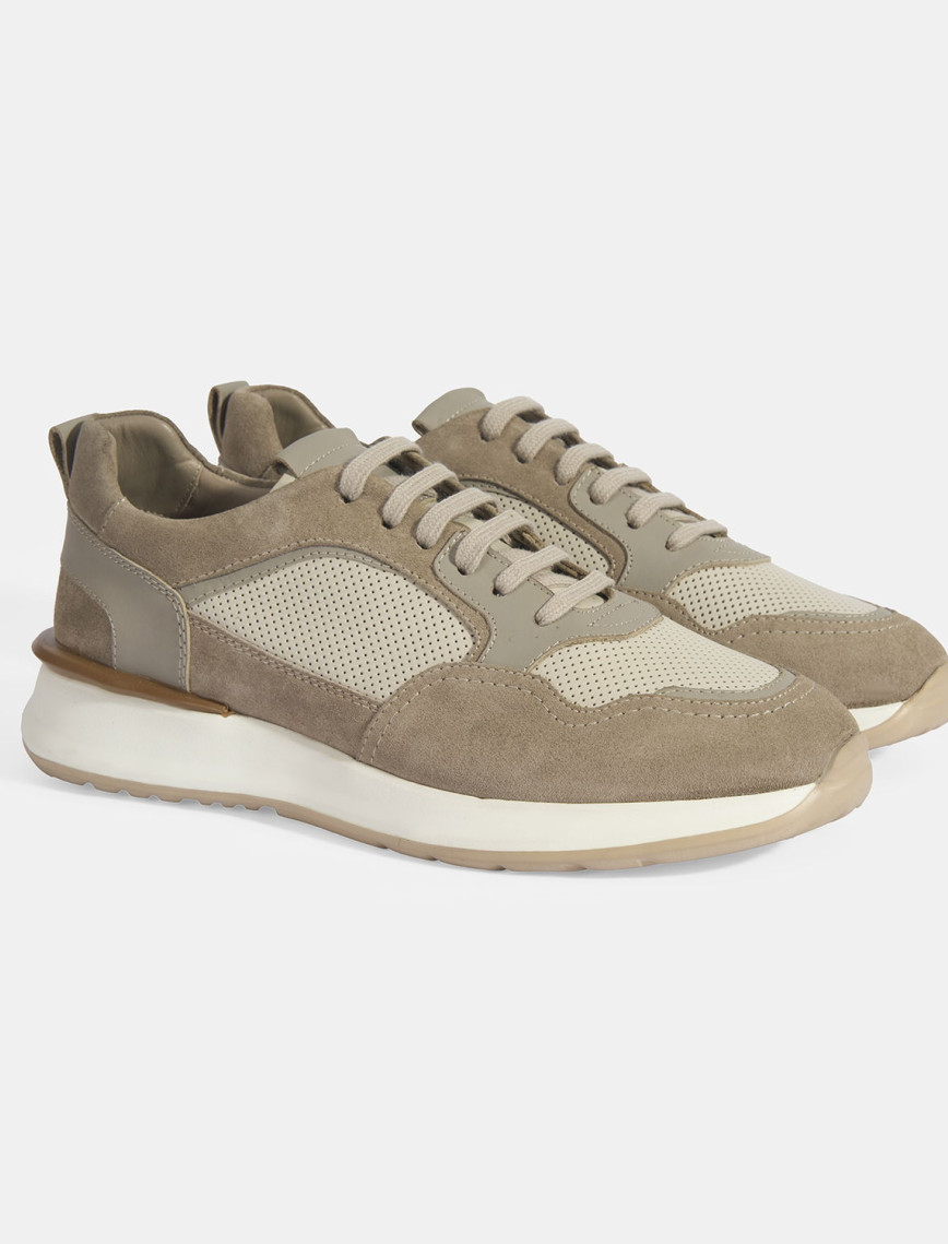 Erkek Gri Bağcıklı Deri Günlük Ayakkabı Erkek Gri Bağcıklı Deri Günlük Ayakkabı