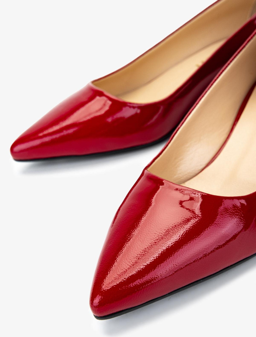 Valmenti Kadın Hakiki Deri Kırmızı Topuklu Ayakkabı