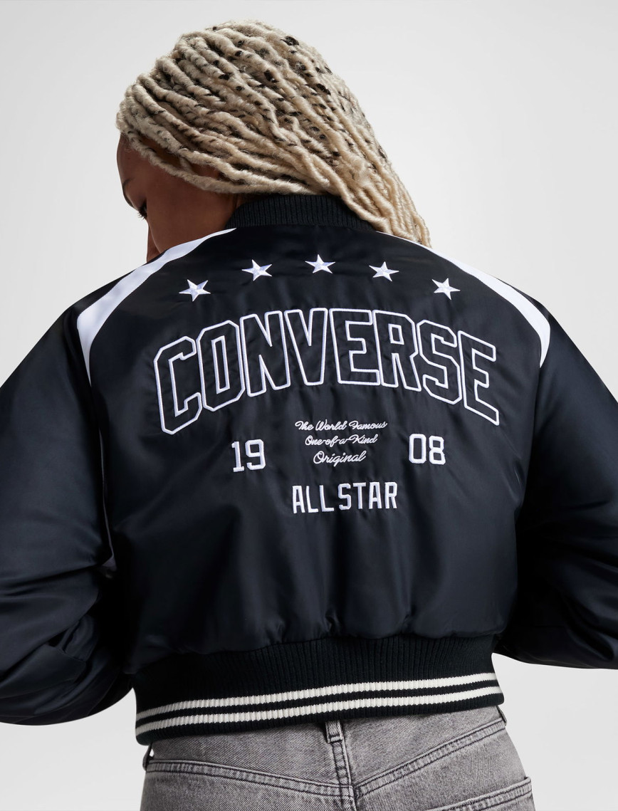 Converse Retro All Star Varsity Kadın Kolej Siyah Ceket Converse Retro All Star Varsity Kadın Kolej Siyah Ceket