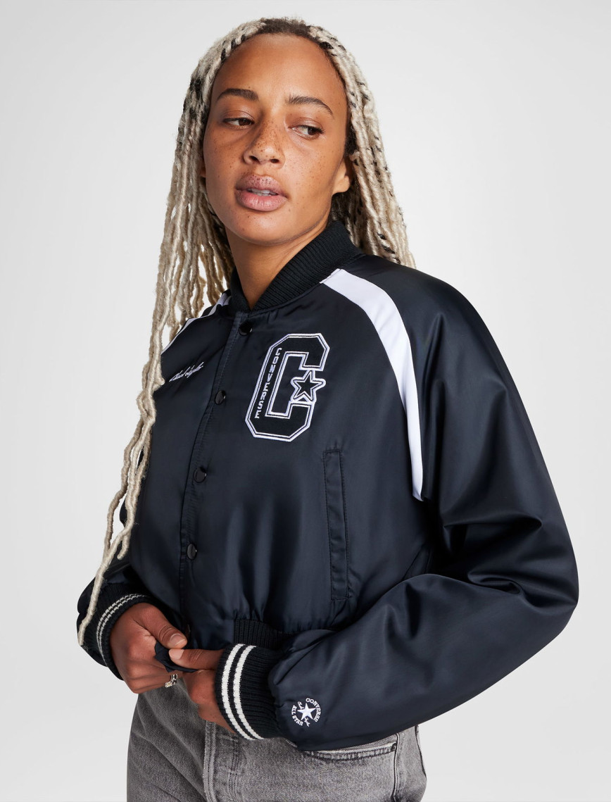 Converse Retro All Star Varsity Kadın Kolej Siyah Ceket Converse Retro All Star Varsity Kadın Kolej Siyah Ceket