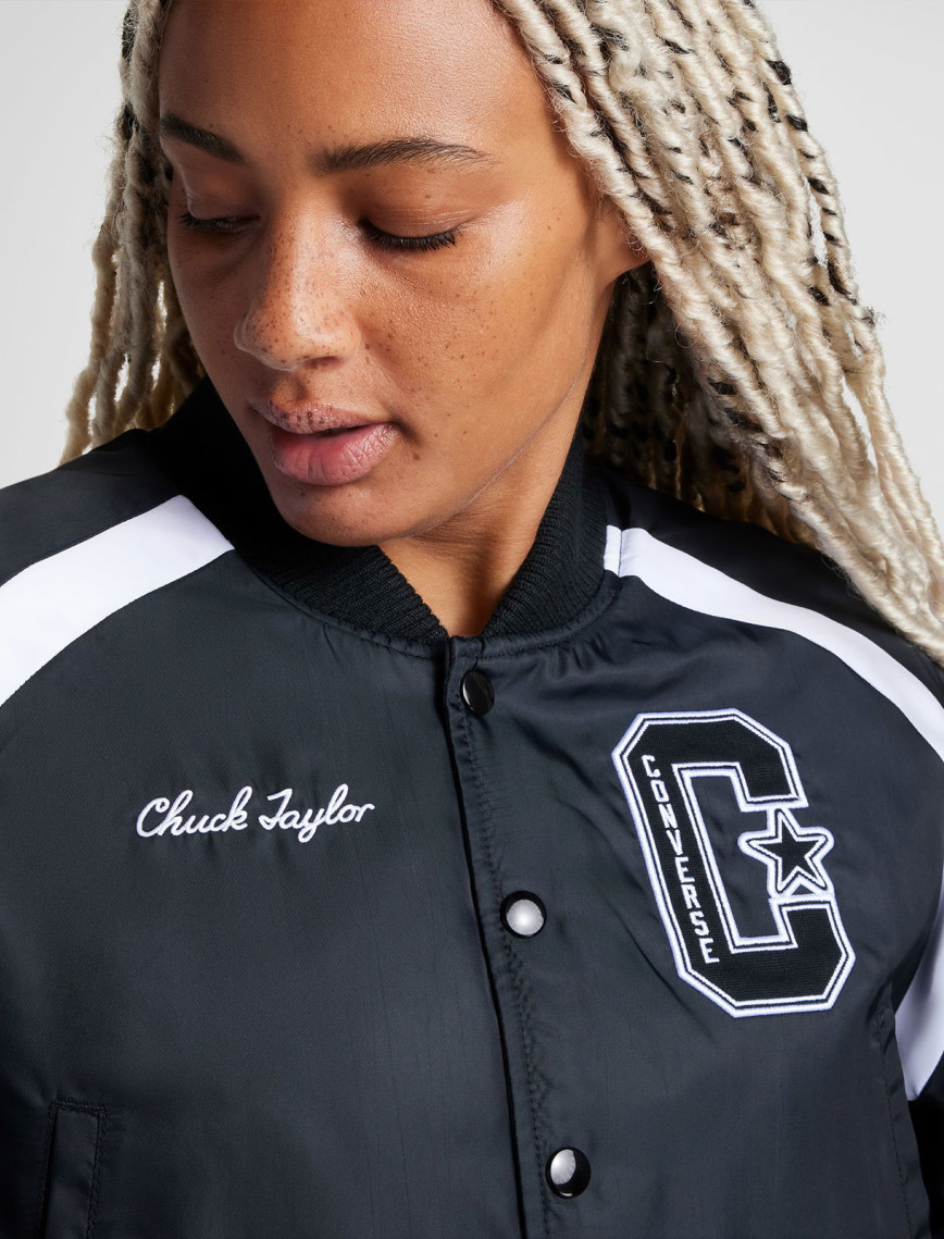 Converse Retro All Star Varsity Kadın Kolej Siyah Ceket Converse Retro All Star Varsity Kadın Kolej Siyah Ceket