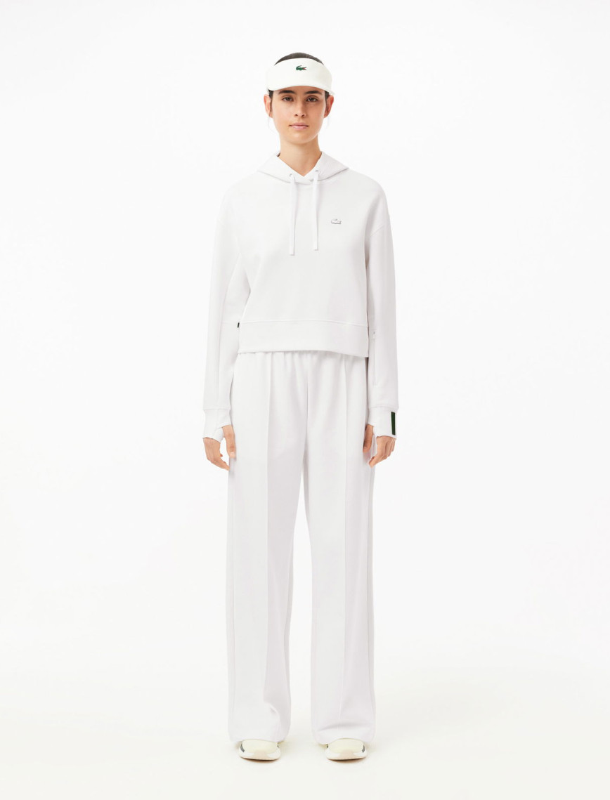 Lacoste Kadın Relaxed Fit Kapüşonlu Beyaz Sweatshirt Lacoste Kadın Relaxed Fit Kapüşonlu Beyaz Sweatshirt