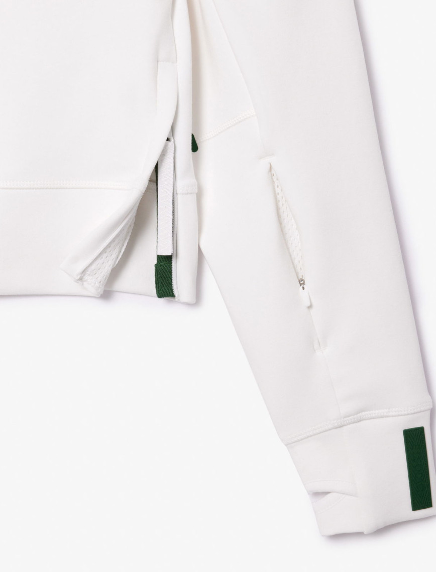 Lacoste Kadın Relaxed Fit Kapüşonlu Beyaz Sweatshirt Lacoste Kadın Relaxed Fit Kapüşonlu Beyaz Sweatshirt