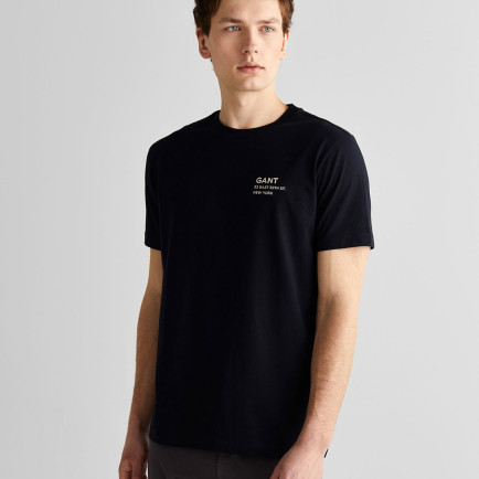 GANT Erkek Siyah Regular Fit Bisiklet Yaka Logolu T-Shirt GANT Erkek Siyah Regular Fit Bisiklet Yaka Logolu T-Shirt