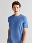 GANT Erkek Mavi Regular Fit Bisiklet Yaka Çizgili T-Shirt GANT Erkek Mavi Regular Fit Bisiklet Yaka Çizgili T-Shirt