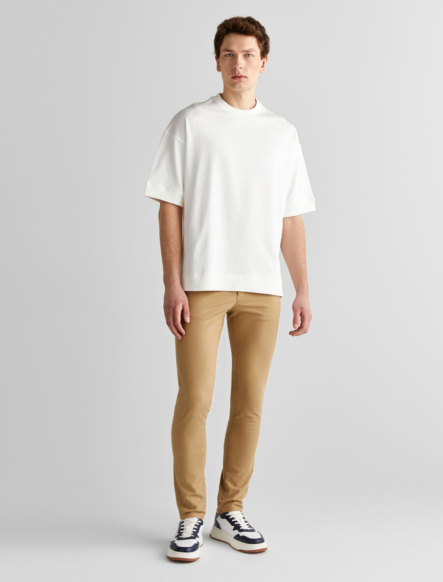 GANT Erkek Krem Orijinal Fit Bisiklet Yaka Logolu T-Shirt GANT Erkek Krem Orijinal Fit Bisiklet Yaka Logolu T-Shirt