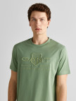 GANT Erkek Yeşil Regular Fit Bisiklet Yaka Logolu T-Shirt GANT Erkek Yeşil Regular Fit Bisiklet Yaka Logolu T-Shirt