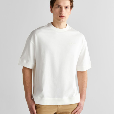 GANT Erkek Krem Orijinal Fit Bisiklet Yaka Logolu T-Shirt GANT Erkek Krem Orijinal Fit Bisiklet Yaka Logolu T-Shirt