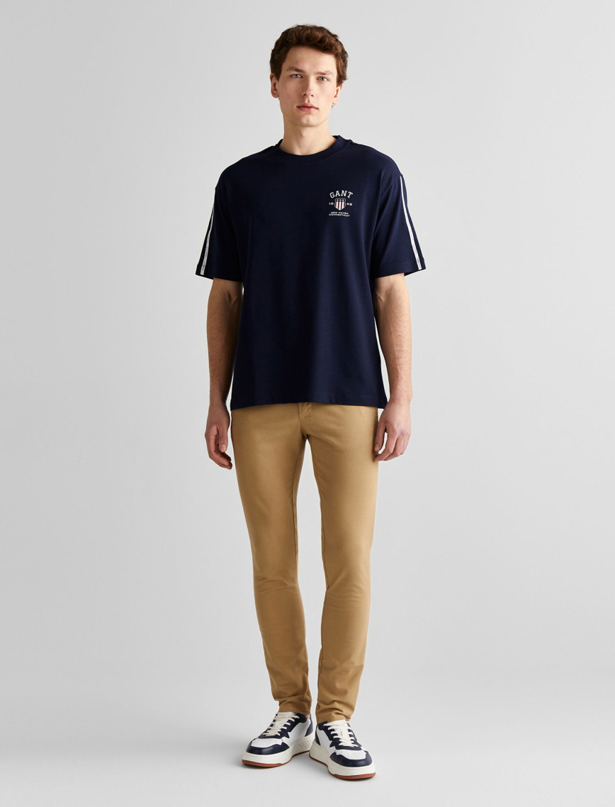 GANT Erkek Lacivert Relaxed Fit Bisiklet Yaka Logolu T-Shirt GANT Erkek Lacivert Relaxed Fit Bisiklet Yaka Logolu T-Shirt