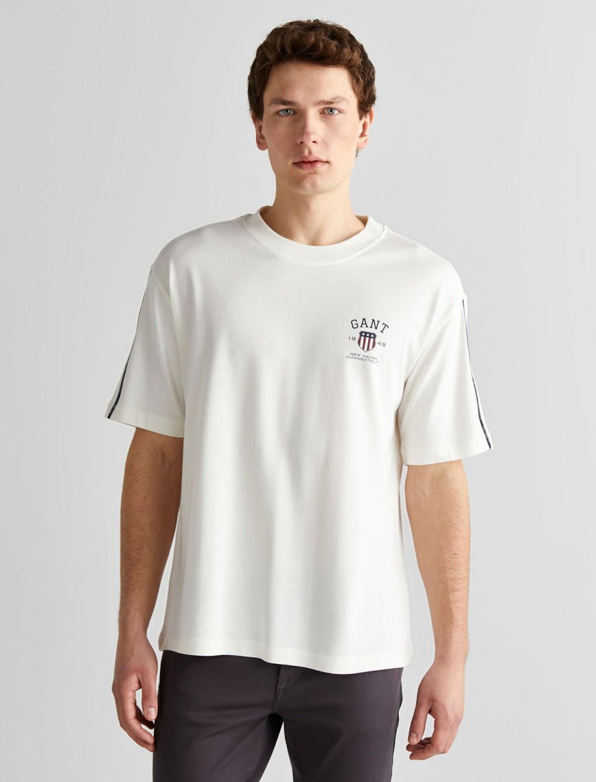 GANT Erkek Lacivert Relaxed Fit Bisiklet Yaka Logolu T-Shirt GANT Erkek Lacivert Relaxed Fit Bisiklet Yaka Logolu T-Shirt