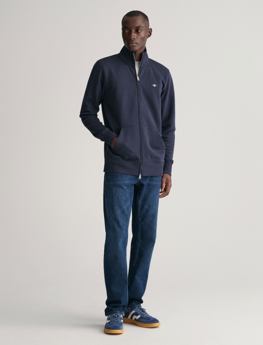 GANT Erkek Lacivert Regular Fit Fermuarlı Sweatshirt GANT Erkek Lacivert Regular Fit Fermuarlı Sweatshirt