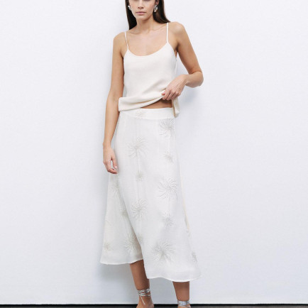 Boncuk Brodeli Midi Etek Boncuk Brodeli Midi Etek