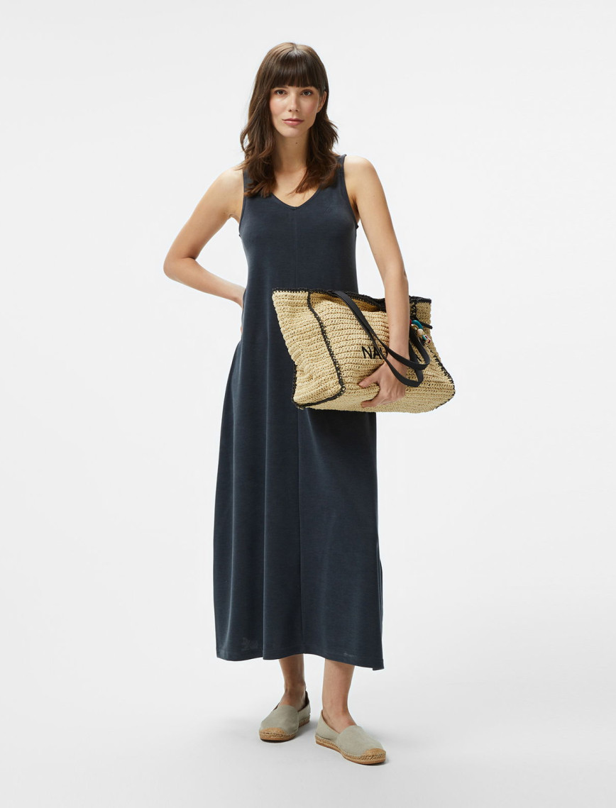 Nautica Kadın Siyah V Yaka Kolsuz Elbise Nautica Kadın Siyah V Yaka Kolsuz Elbise