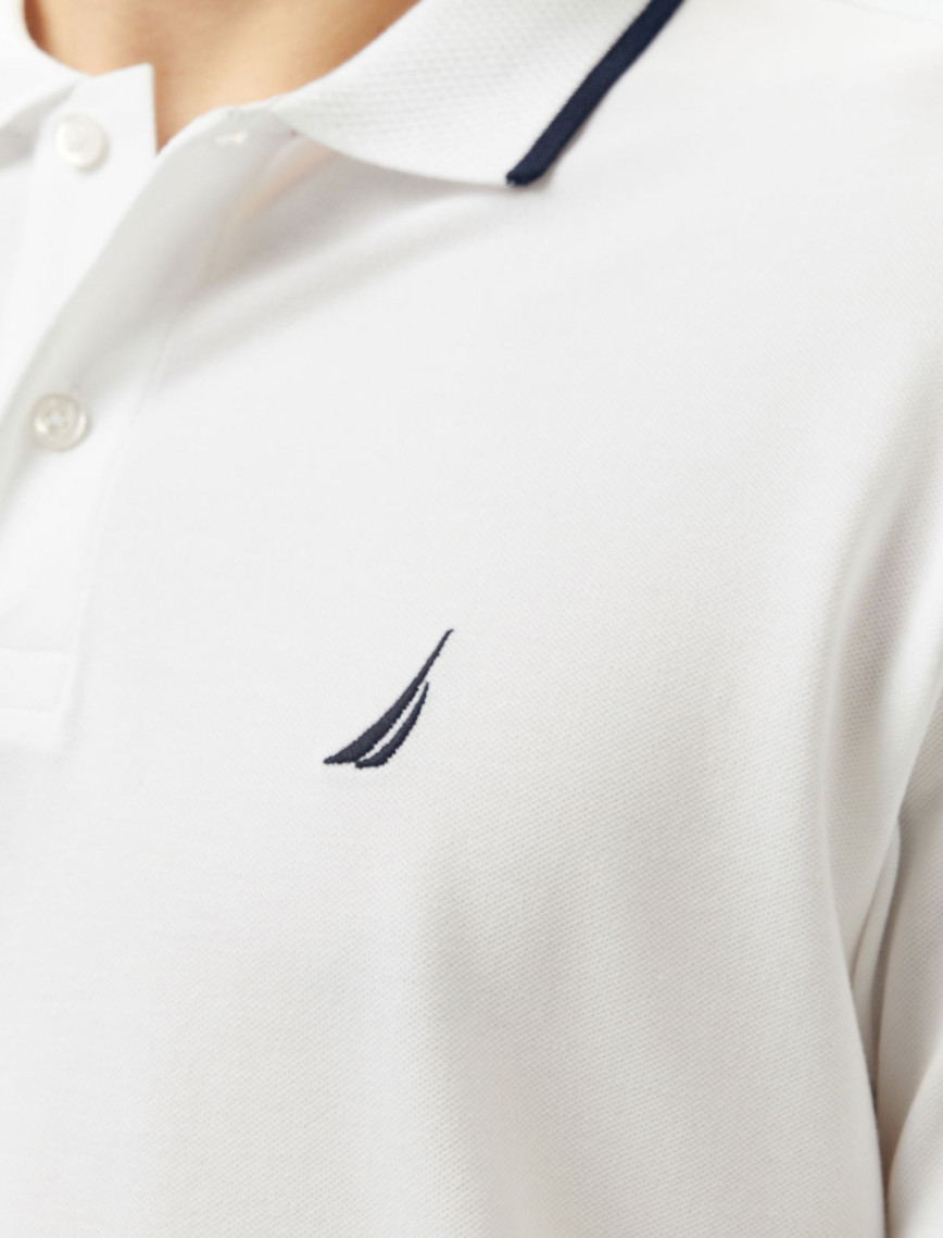 Nautica Erkek Beyaz Classic Fit Polo