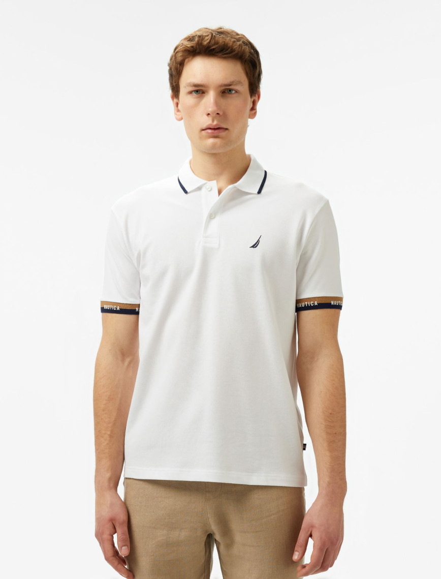 Nautica Erkek Beyaz Classic Fit Polo
