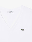 Lacoste Kadın Relaxed Fit V Yaka Beyaz T-Shirt Lacoste Kadın Relaxed Fit V Yaka Beyaz T-Shirt