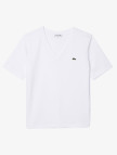 Lacoste Kadın Relaxed Fit V Yaka Beyaz T-Shirt Lacoste Kadın Relaxed Fit V Yaka Beyaz T-Shirt