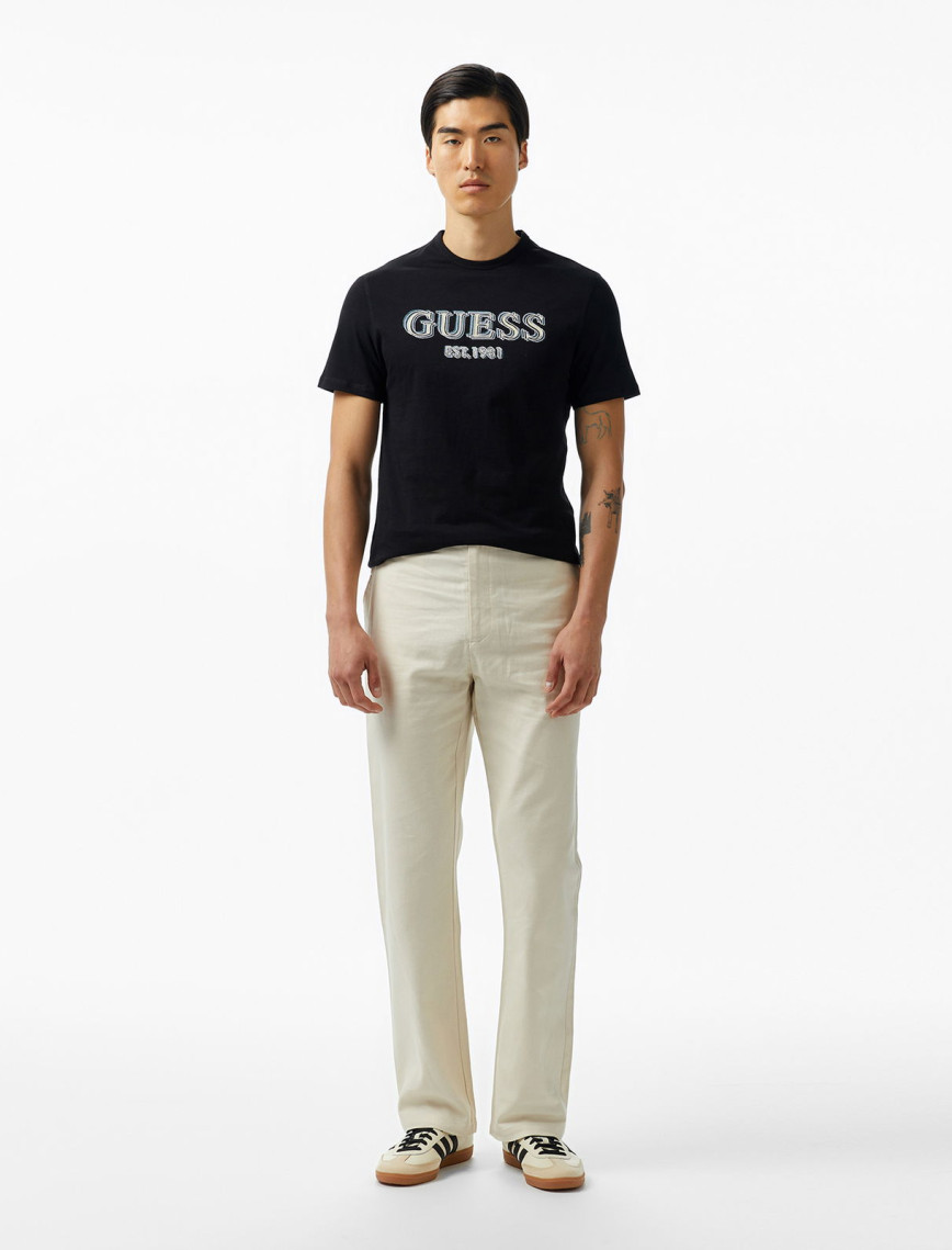 Guess Logo Mid Organic Stream 180 Erkek Siyah T-Shirt Guess Logo Mid Organic Stream 180 Erkek Siyah T-Shirt