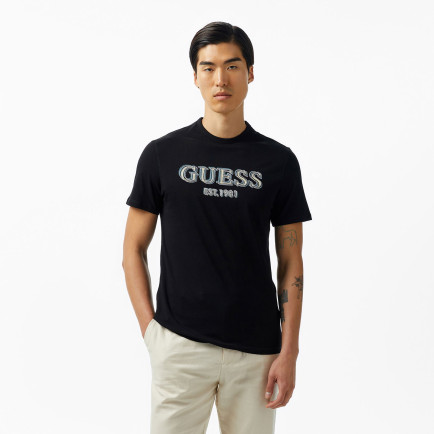 Guess Logo Mid Organic Stream 180 Erkek Siyah T-Shirt Guess Logo Mid Organic Stream 180 Erkek Siyah T-Shirt