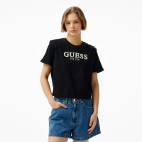Guess Cropped Washed Mid Organic Heavy 205 Kadın Siyah T-Shirt Guess Cropped Washed Mid Organic Heavy 205 Kadın Siyah T-Shirt