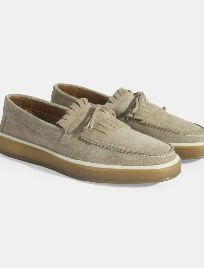 Erkek Bej Süet Püsküllü Loafer Erkek Bej Süet Püsküllü Loafer
