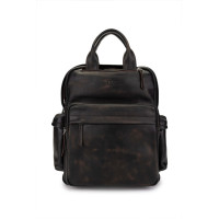 Tamer Tanca Erkek Hakiki Deri Kızıl Eskitme Sırt Çantası